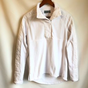 Athleta White Quarter Zip Quilted & Fleece Jacket